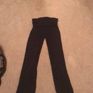 Pink Victoria Secret all black yoga pants.